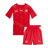 Camiseta Suiza Primera Equipación Replica Mundial 2026 para niños mangas cortas (+ Pantalones cortos)